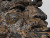 A Classical Form Spelter Lamp with Putti & Grapes above Bacchus Heads