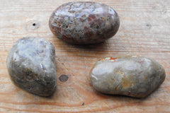 A Fine Group of Three Polished Jurassic Period Globular Geological Dinosaur Coprolites