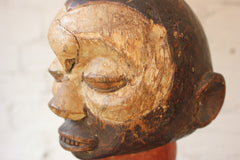 A Decorative Early 20thC North African Polychrome Carved Wooden Male Ancestor Figure
