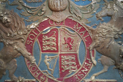 A George VI Polychrome Painted Card Coronation Coat of Arms c.1936