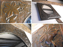 A Beautiful Arts and Crafts Embossed Copper Framed Wall Mirror