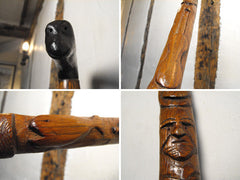 A Compelling c.1900 English Folk Art Walking Stick