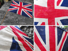 A Good British Vintage Printed Union Jack Flag on Pole