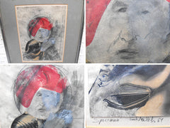 Spaceman' ; An Iconic Framed & Glazed Pencil and Print, Dated 1967, by Sam Walsh (1934-1989)