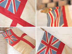 A Desirable British Antique White Ensign Union Jack Flag on Pole c.1910