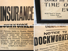 A Framed & Glazed National Insurance Acts Poster; A Notice to Dockworkers c.1938
