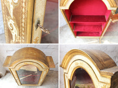 A Decorative Mid 20thC Italian Gilt Style Wall Display Cabinet