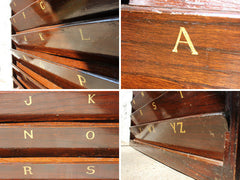 A Fine c.1900 Oak & Gilt Painted Correspondence Rack