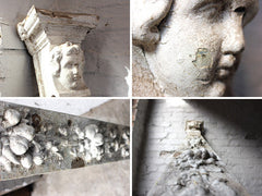 A Beautiful Carved & Painted Georgian Gesso & Pine Architectural Fireplace Surround Pilaster