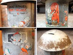 A Charming c.1934 Crawford & Sons Ltd Tin Biscuit Barrel Money Box; 'Fairy House' by Mabel Lucie Attwell