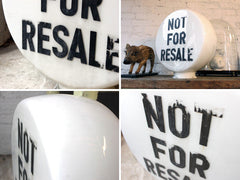 A Decorative c.1940 Opaque Glass Circular Petrol Pump Globe; "Not For Resale"