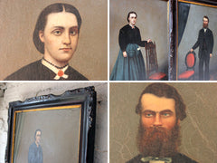 A Fine Pair of c.1860 Anglo-Chinese Naïve School Portraits
