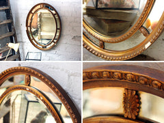 A Good c.1900 Gilt-Gesso Sectional Oval Wall Mirror