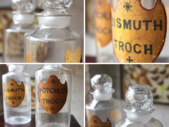 A Fine Pair of c.1870s Glass Apothecary Bottles for Bismuth & Potassium