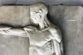 A Good Early 20thC Plaster Écorché Anatomical Figural Plaque of a Male