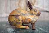 A French Painted Pine Folk Art Trinket Box in the Form of a Rabbit c.1840-60