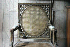 A 19thC French Carved Giltwood Open Armchair c.1880