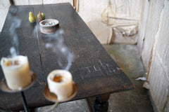 A 17thC English Graffitied Oak Refectory Table; Southwick Hall, Northamptonshire c.1680