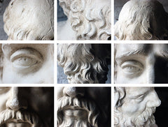 A Decorative c.1900 Classical Plaster Portrait Bust of a Bearded Greek Philosopher