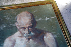 A c.1900 Italian Tempera on Canvas Study of An Elderly Gentleman