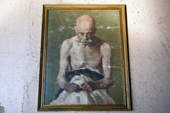 A c.1900 Italian Tempera on Canvas Study of An Elderly Gentleman