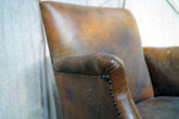 A George III Mahogany & Leather Gainsborough Armchair c.1800