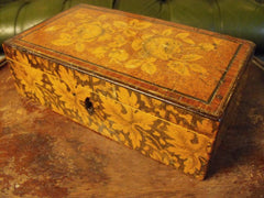 A Beautifully Botanical Georgian Pen Work Jewellery Box