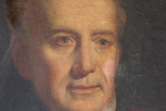 A Good Pair of c.1870 English School Provincial Oil on Canvas Portraits of a Gentleman & His Wife