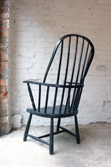 A Fine Black Painted Cornish Stick-Back Windsor Armchair c.1810