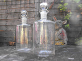A Fine Pair of Late 19thC Glass Apothecary Bottles with Gilt Decoration