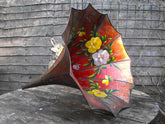 A Fine Early 20thC Hand Painted Petalled Edison Phonograph Sound Horn by The Tea Tray Company