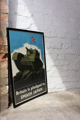A Fantastic Original c.1940 Vintage WWII Period Poster; Britain is Pledged To Smash Japan