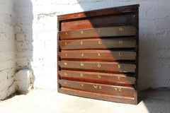 A Fine c.1900 Oak & Gilt Painted Correspondence Rack