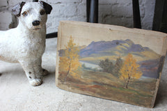 A Charming c.1914 Naive English School Oil on Board; Craigalliain Half Pound Trout