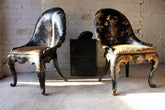 A Fine Pair of Early Victorian Japanned Papier-Mâché Side Chairs c.1844