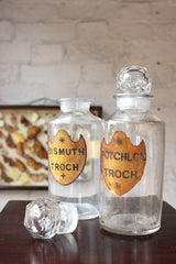 A Fine Pair of c.1870s Glass Apothecary Bottles for Bismuth & Potassium