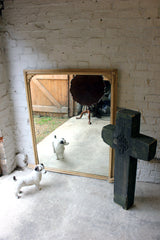 A Good Large c.1900 Pine Framed Overmantle Mirror