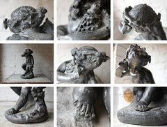 A Beautiful George III Period Lead Garden Ornament Cast as a Bacchanalian Putto