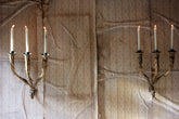 A Fine Pair of 18thC Italian Gilded Iron Wall Sconce Candelabra c.1770-90; Formerly of The Estate of Sir Christopher Lee