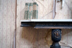 A 19thC Marble Topped Ebonised & Parcel Gilt Console Table c.1870