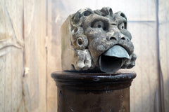 A 17thC Carved Limestone Rain Head Waterspout Gargoyle c.1600-50
