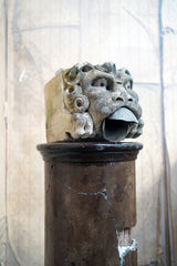 A 17thC Carved Limestone Rain Head Waterspout Gargoyle c.1600-50