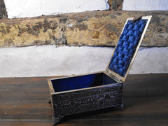 A Finely Detailed & Ornate French Silver Plated Jewellery Casket