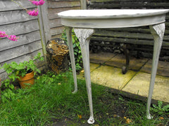 A Chic, Painted Vintage 1950's Demi-Lune Hall Table