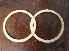 A Beautiful Pair of Early 20thC Art Deco Ivory Bangles