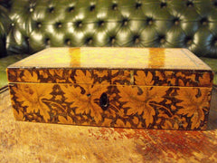 A Beautifully Botanical Georgian Pen Work Jewellery Box