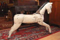 A Charming Painted & Carved 19th Century Folk Art Carousel Horse