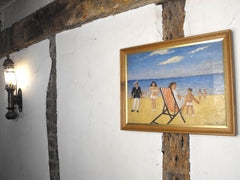 A Charismatic Original Oil on Canvas: Beach Scene by Ernest Forbes (1877-1962), RBA.
