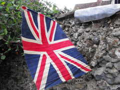 A Good British Vintage Printed Union Jack Flag on Pole