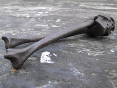 A Fiendish Pair of Late 19thC Cast Iron Nut Crackers in The Form of a Skull & Bones